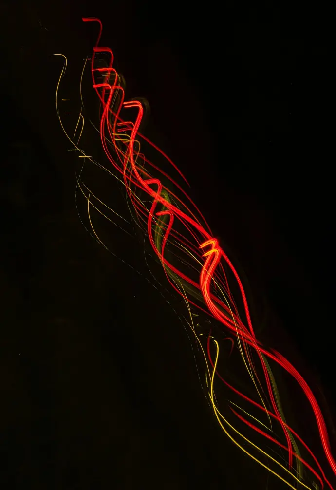 red and white light streaks